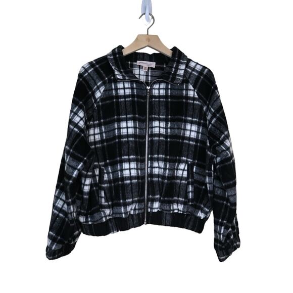 Philosophy Womens M Black White Plaid Zip Front Jacket - Picture 3 of 10
